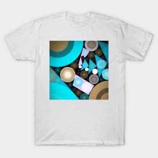 Block Color Circle Design T-Shirt